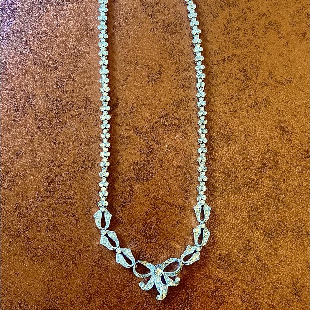 Antique crystal bow necklaces